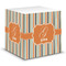 Orange & Blue Stripes Sticky Note Cube (Personalized)