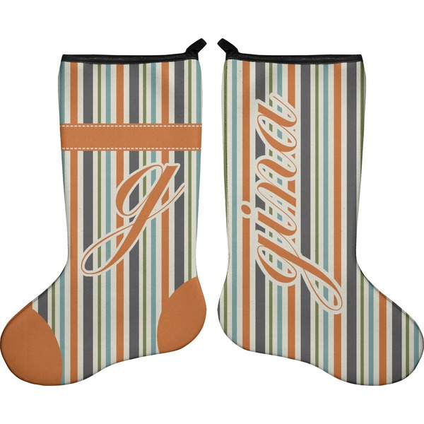 Orange & Blue Stripes Stocking - Double-Sided - Approval