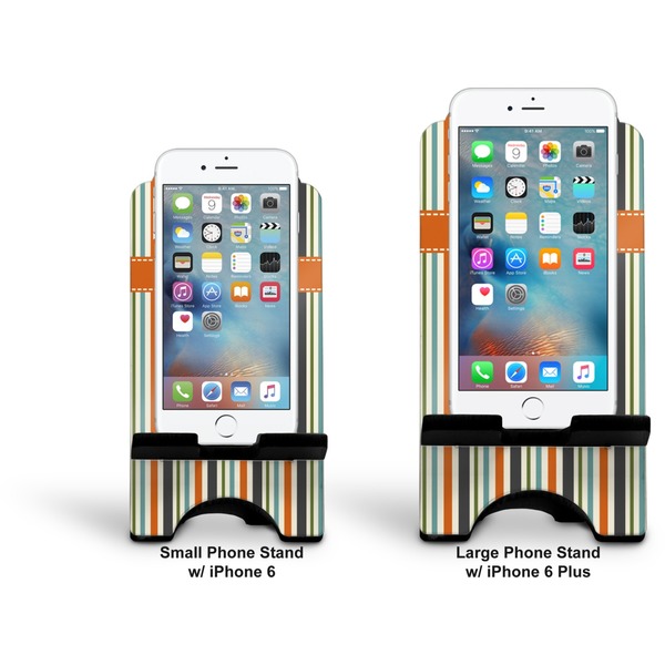 Orange & Blue Stripes Stylized Phone Stand - Comparison
