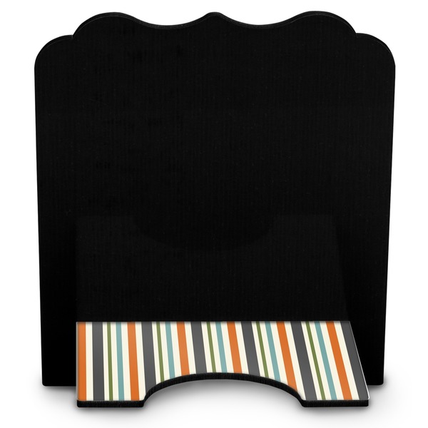 Orange & Blue Stripes Stylized Tablet Stand - Back