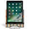 Orange & Blue Stripes Stylized Tablet Stand - Front with ipad