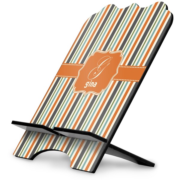 Custom Orange & Blue Stripes Stylized Tablet Stand (Personalized)