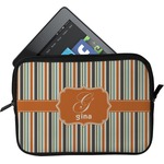 Orange & Blue Stripes Tablet Case / Sleeve - Small (Personalized)