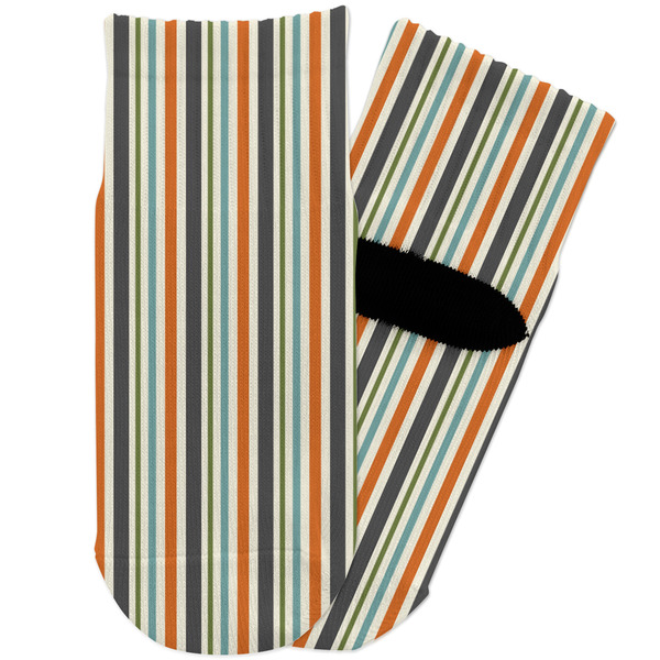 Custom Orange & Blue Stripes Toddler Ankle Socks