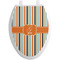 Orange & Blue Stripes Toilet Seat Decal - Elongated (Personalized)