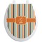 Orange Blue Swirls & Stripes Toilet Seat Decal (Personalized)