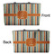 Orange & Blue Stripes Tote w/Black Handles - Front & Back Views