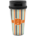 Orange & Blue Stripes Acrylic Travel Mug without Handle (Personalized)