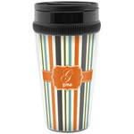 Orange & Blue Stripes Acrylic Travel Mug without Handle (Personalized)