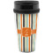 Orange Blue Swirls & Stripes Travel Mug (Personalized)