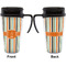 Orange & Blue Stripes Travel Mug with Black Handle - Approval