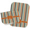 Orange & Blue Stripes Two Rectangle Burp Cloths - Open & Folded