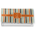 Orange & Blue Stripes Vinyl Checkbook Cover (Personalized)