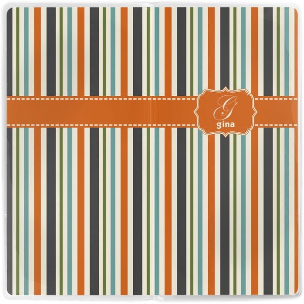 Orange & Blue Stripes Vinyl Document Wallet - Apvl