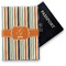 Orange & Blue Stripes Vinyl Passport Holder - Front