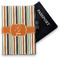 Orange & Blue Stripes Vinyl Passport Holder (Personalized)