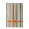 Orange & Blue Stripes Waffle Weave Golf Towel - Front/Main
