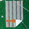 Orange & Blue Stripes Waffle Weave Golf Towel - In Context