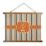 Orange & Blue Stripes Wall Hanging Tapestry - Wide (Personalized)