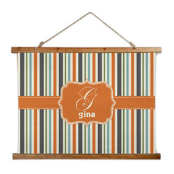 Orange & Blue Stripes Wall Hanging Tapestry - Wide (Personalized)