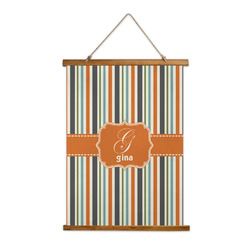 Orange & Blue Stripes Wall Hanging Tapestry (Personalized)