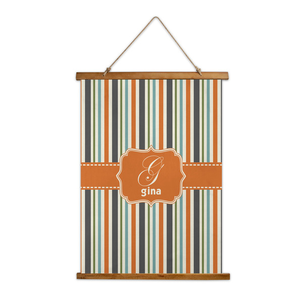 Custom Orange & Blue Stripes Wall Hanging Tapestry (Personalized)