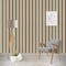 Orange & Blue Stripes Wallpaper & Surface Covering (Water Activated - Removable)