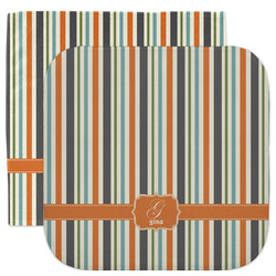 Orange & Blue Stripes Facecloth / Wash Cloth (Personalized)