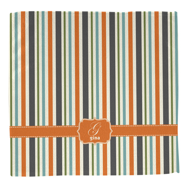 Orange & Blue Stripes Washcloth - Front - No Soap