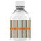 Orange & Blue Stripes Water Bottle Label - Back View