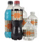 Orange & Blue Stripes Water Bottle Label - Multiple Bottle Sizes