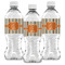 Orange & Blue Stripes Water Bottle Labels - Front View