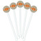 Orange & Blue Stripes White Plastic 5.5" Stir Stick - Fan View