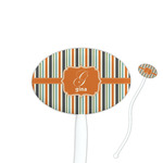 Orange & Blue Stripes Oval Stir Sticks (Personalized)