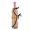 Orange & Blue Stripes Wine Bottle Apron - DETAIL WITH CLIP ON NECK