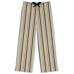 Orange & Blue Stripes Womens Pajama Pants - L