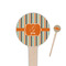 Orange & Blue Stripes 4" Round Wooden Food Picks - Single Sided (Personalized)
