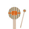 Orange & Blue Stripes Wooden 6" Stir Stick - Round - Closeup