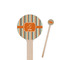 Orange & Blue Stripes 7.5" Round Wooden Stir Sticks - Single Sided (Personalized)