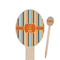 Orange & Blue Stripes Oval Wooden Food Picks (Personalized)