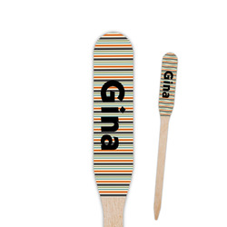 Orange & Blue Stripes Paddle Wooden Food Picks (Personalized)