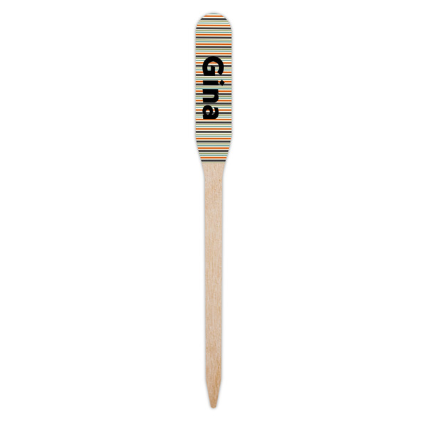 Orange & Blue Stripes Wooden Food Pick - Paddle - Single Pick