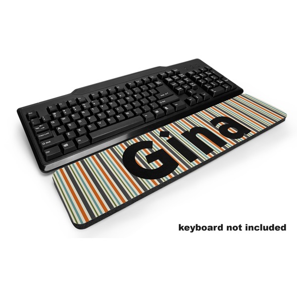Custom Orange & Blue Stripes Keyboard Wrist Rest (Personalized)