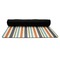 Orange & Blue Stripes Yoga Mat Rolled up Black Rubber Backing