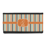 Orange & Blue Stripes Leatherette Ladies Wallet (Personalized)