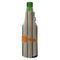 Orange & Blue Stripes Zipper Bottle Cooler - ANGLE (bottle)