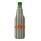 Orange & Blue Stripes Zipper Bottle Cooler - FRONT (bottle)