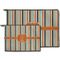 Orange & Blue Stripes Zippered Pouches - Size Comparison
