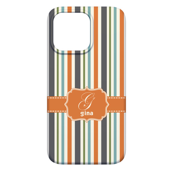 Orange & Blue Stripes iPhone 13 Pro Max Case - Back