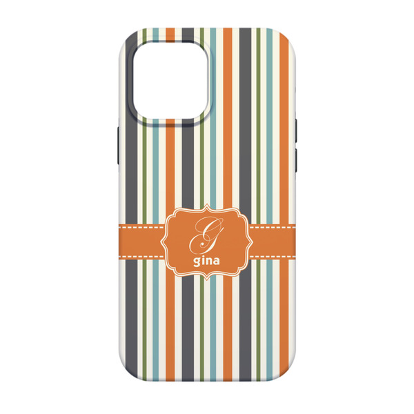 Orange & Blue Stripes iPhone 13 Tough Case - Back
